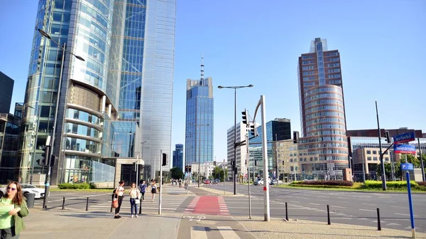 Warszawa Polen Den Juni 2022 Över Vägtrafiken Gatan Stadens Centrum — Stockfoto