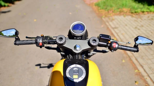 Handlebars Speedometer Motorbike — ストック写真