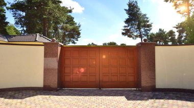 Locked gate of an upscale property residence
