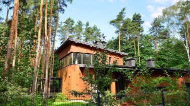 Warsaw, Poland. 1 August 2022. Area with  family houses in green district Wawer.