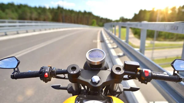 Utsikten Över Styret Motorcykel — Stockfoto