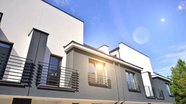 Terraced Family Home Newly Developed Housing Estate Real Estate Market — Stok fotoğraf