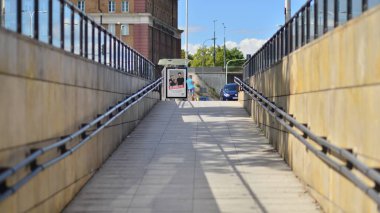 Warsaw Poland. August 10, 2022. View of the sidewalks of the city center.