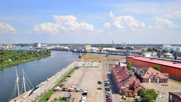 Szczecin Poland August 2022 Aerial View Szczecin City Port Odra — Stockfoto