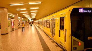 Berlin, Germany. 16 August 2022. The interior of the Kurfrstendamm metro station