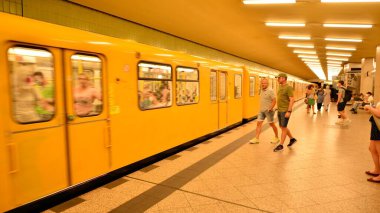 Berlin, Germany. 16 August 2022. The interior of the Kurfrstendamm metro station