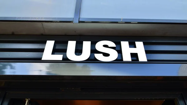 Berlin Germany August 2022 Sign Lush Company Signboard Lush — Zdjęcie stockowe