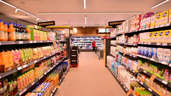 Varsavia Polonia Ottobre 2022 All Interno Supermercato Netto — Foto Stock