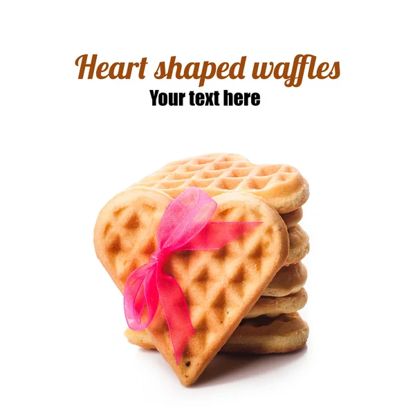 Stack of heart shaped waffles — Stock Photo, Image