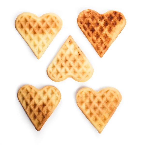 Five heart shaped waffles — Stock Photo, Image