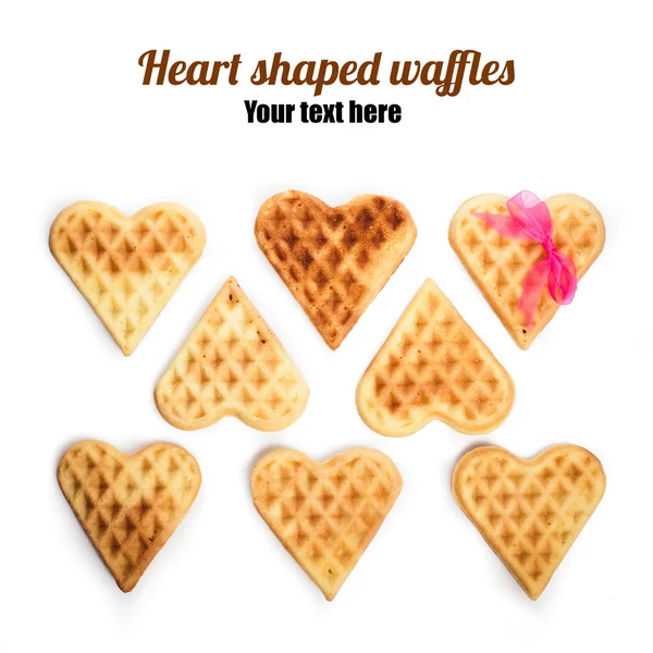Eight heart shaped waffles — Stock Photo, Image