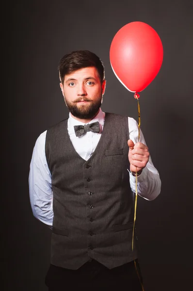 Muž s balónem — Stock fotografie