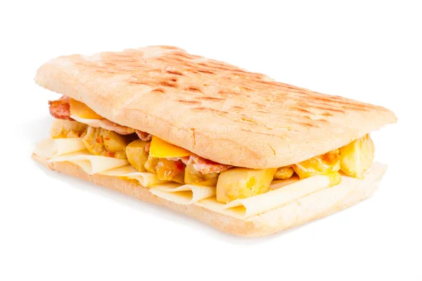 Panini with meat and cheese — Stock Photo, Image