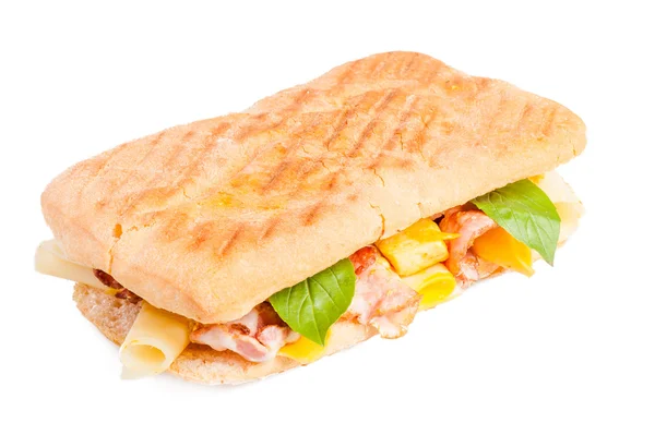 Panini with meat and cheese — Stock Photo, Image