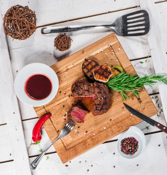 Steak with spices — Stock Photo, Image