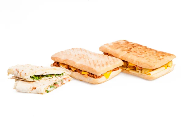 Pita sandwich och panini — Stockfoto