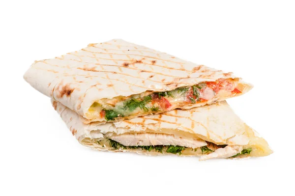 Pita sandwich med ost och tomater — Stockfoto