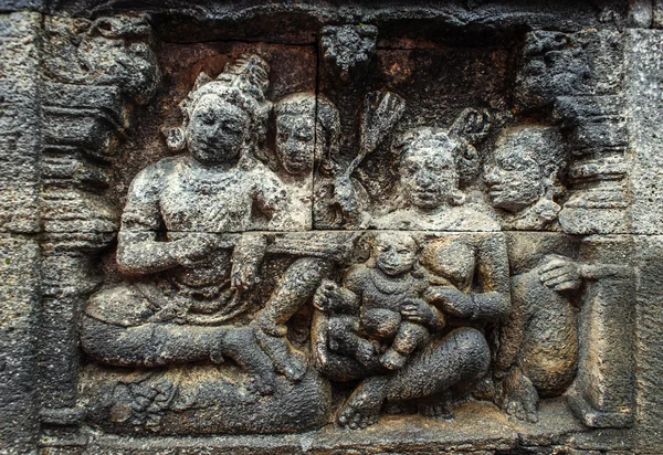 Bas-relief in Borobudur — Stock Photo, Image