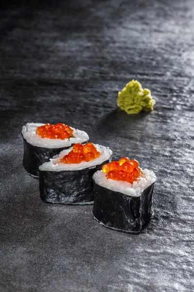 Rolls with salmon and prawn — Stock Photo, Image