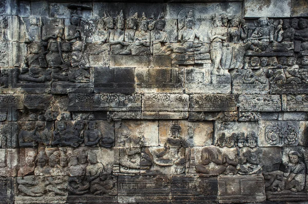 Bassorilievo a Borobudur — Foto Stock