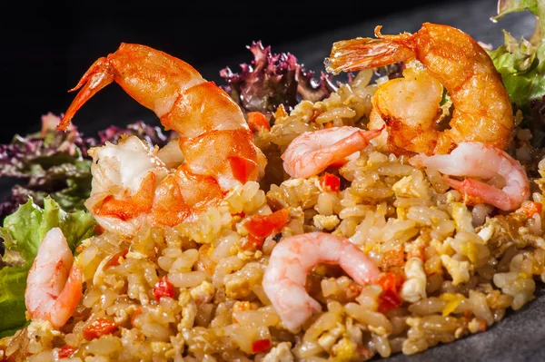 Arroz Hibachi com camarões — Fotografia de Stock