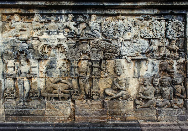 Bassorilievo a Borobudur — Foto Stock