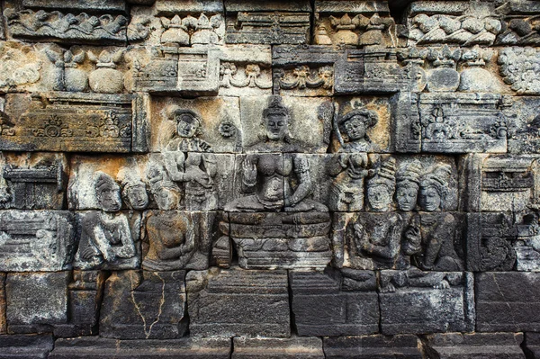 Bas-reliëf in borobudur — Stockfoto