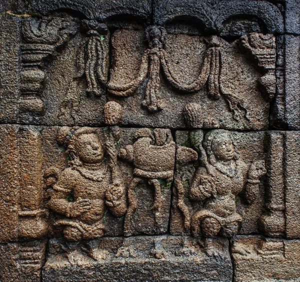 Bas-relief in Borobudur — Stock Photo, Image