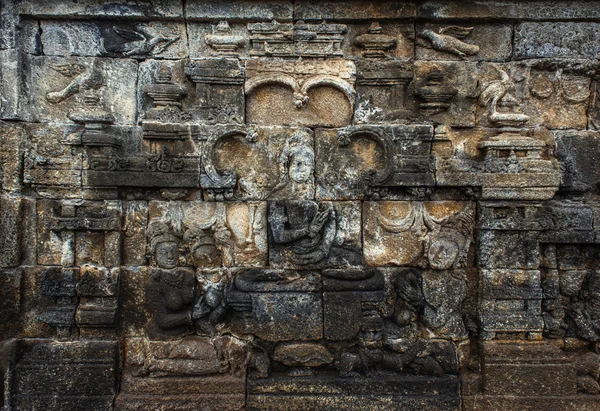 Bassorilievo a Borobudur — Foto Stock