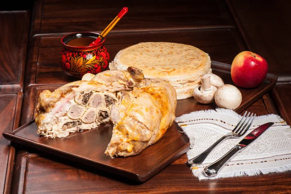 Traditional russian grilled duck — Stock Photo, Image