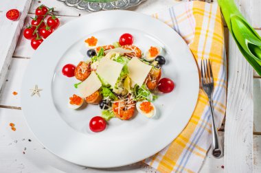 yumurta ve karides salatası