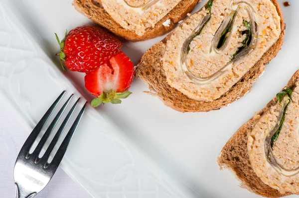 Sanduíches com pasta de coelho — Fotografia de Stock