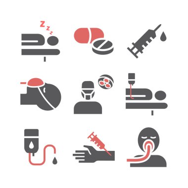 Anesthesia icons. Anaesthetic Department. Health center. Vector sign for web graphics