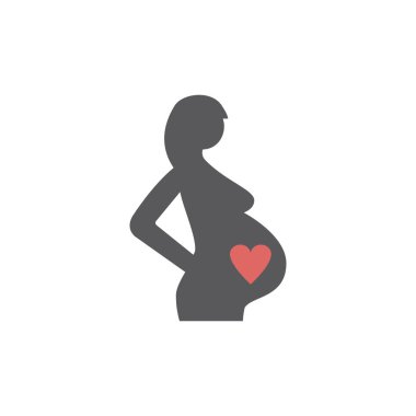 Pregnancy. Pregnant woman. Vector sign for web graphic.
