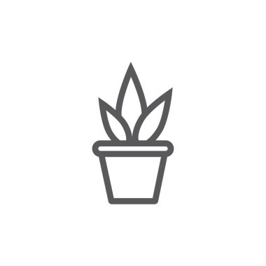 Plant pot line icon. Vector signs for web graphics