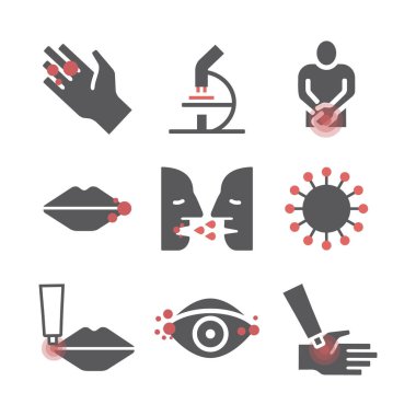 Uçuk. Belirtiler. Satır simgeleri ayarlandı. Web grafikleri için vektör işaretleri