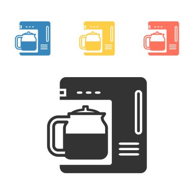 Kahve makinesi simgesi düz. Basit vektör sembolü.