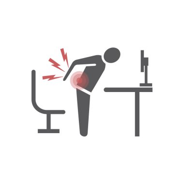 joint pain line icon. Vector icon for web graphic