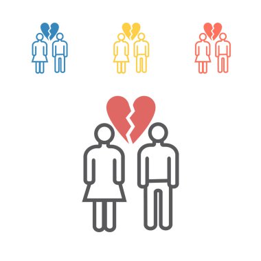 Divorce line icon. Vector signs for web graphics.