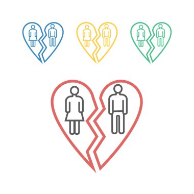 Divorce line icon. Vector signs for web graphics.