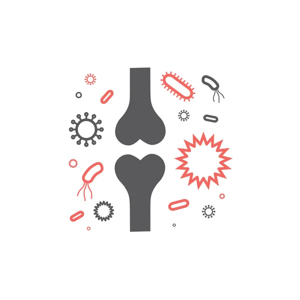 Arthritis Virus Icon Vector Sign Web Graphic — Stok Vektör