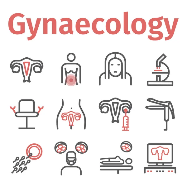 Gynecology Icons Hospital Department Health Center Vector Signs Web Graphics — Vector de stock