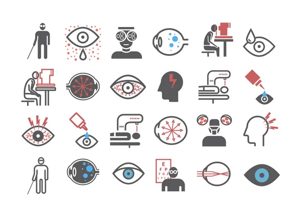 eye diagnostics. Symptoms. Icons set. Vector signs for web graphics