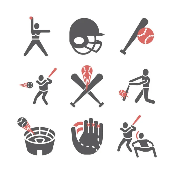 Softball icons. Vector sport signs for web graphics