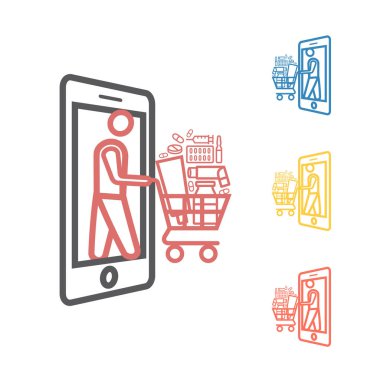 Pharmacy Online. Line icon. Ordering drugs. Vector signs for web graphics