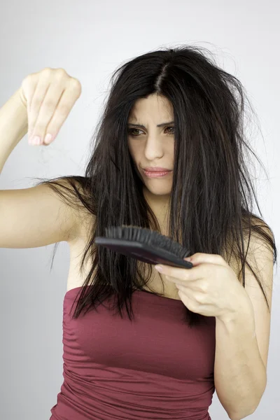 髪を失うことの原文のままの豪華な女性モデル — ストック写真