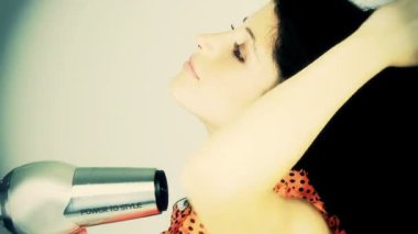 Kadın kuru uzun saçlar