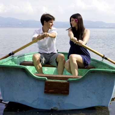 güzel bir karısı ve koca tatil tekne aşık