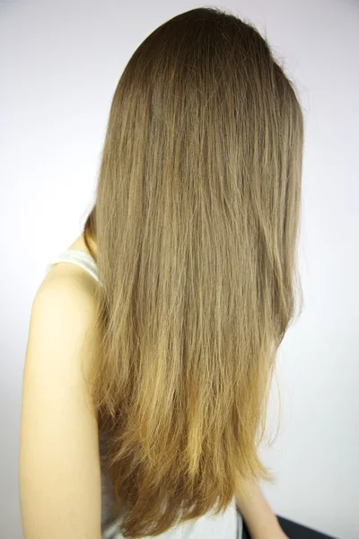 Cabeça com cabelo longo e bonito posando Imagem De Stock