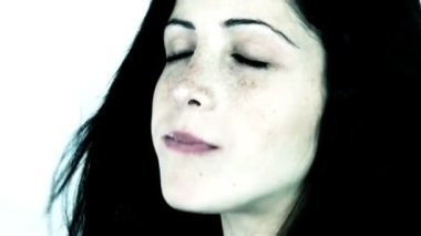 Kadın yemek tatlı kruvasan